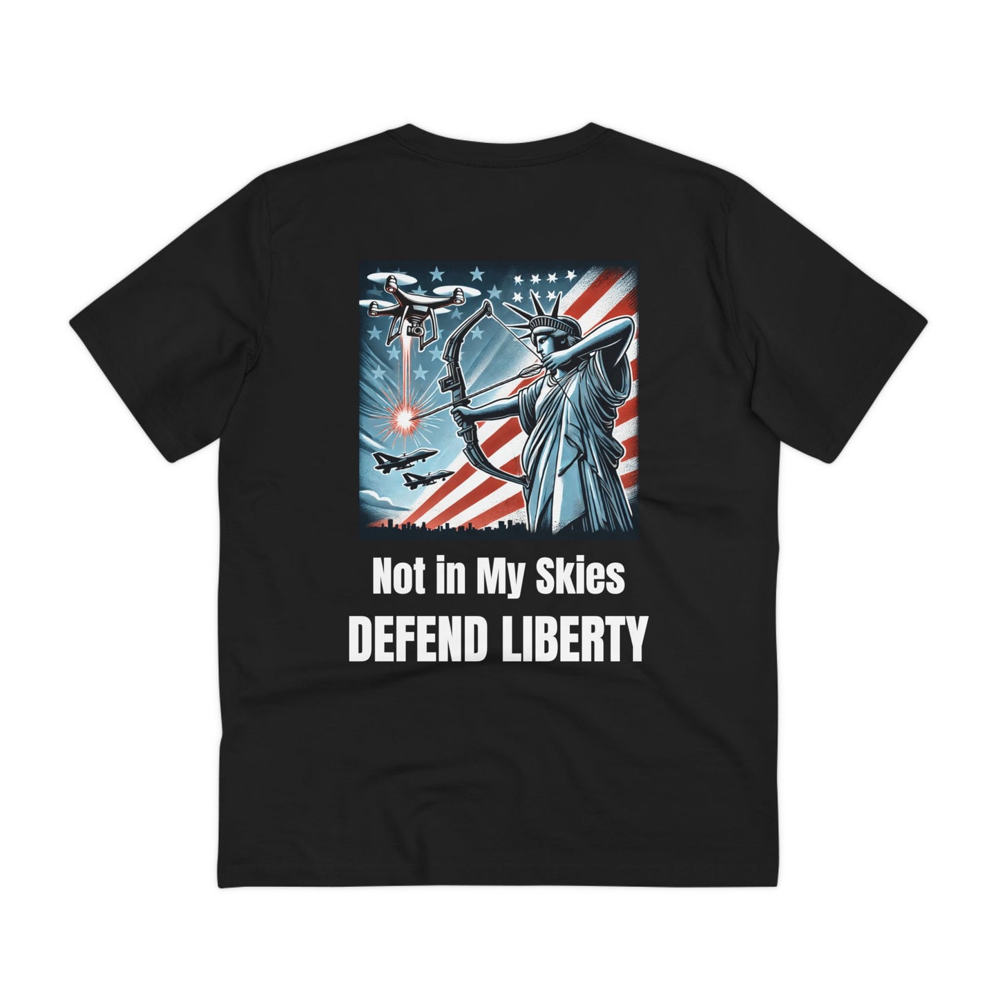 T-shirt Lady Liberty Defends US Airspace from Drone Swarm