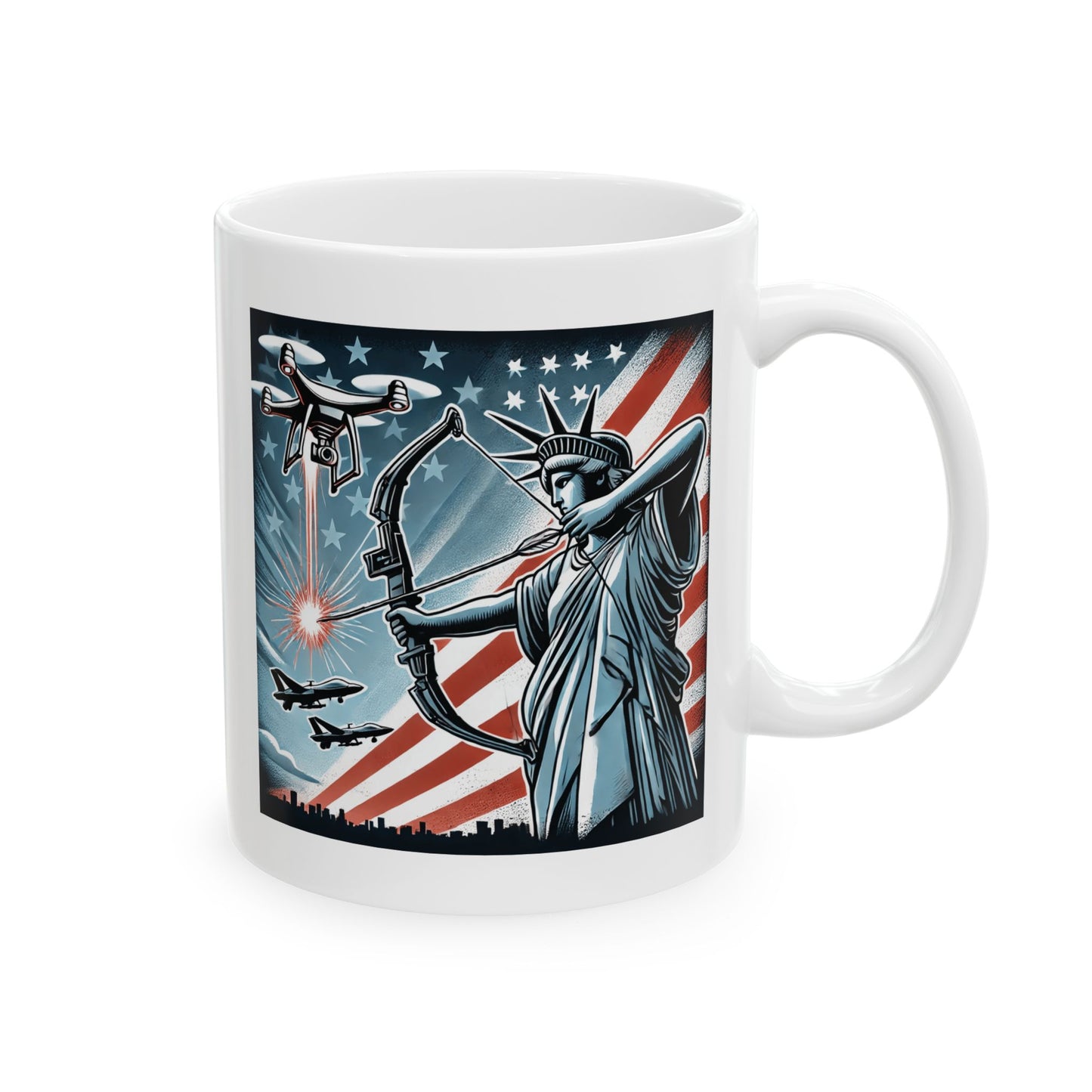 Mug - Lady Liberty Defends Our Native Soil Against Drones