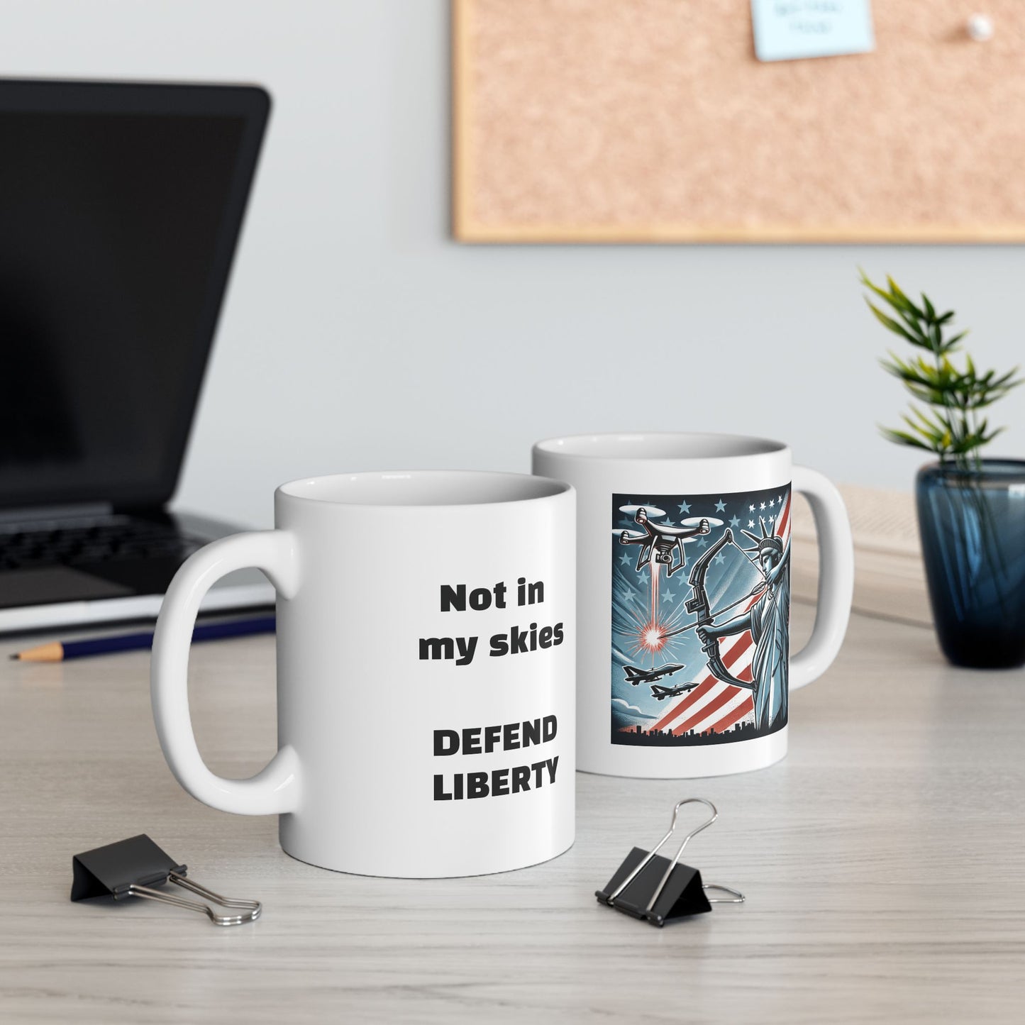 Mug - Lady Liberty Defends Our Native Soil Against Drones