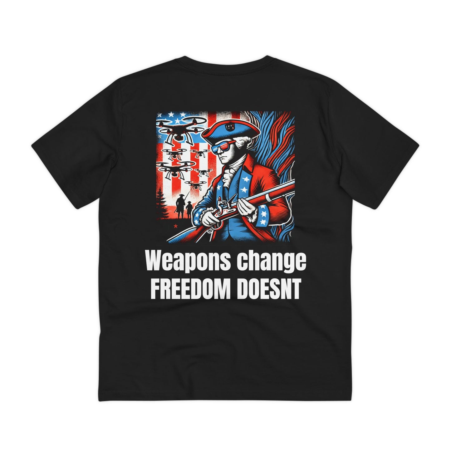 T-shirt - Modern Sam Adams vs Drone Swarm Weapons Change Freedom Doesn't